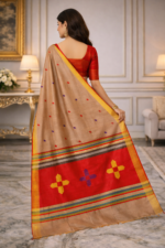 Light Beige Handloom Saree - Image 2