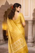 Golden Green Silk Zari Saree - Image 2
