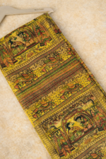 Lemon Yellow Madhubani Print Saree - Image 4