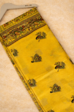 Lemon Yellow Madhubani Print Saree - Image 5