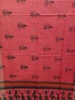 Raspberry Red Warli Print Saree - Image 3