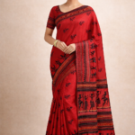 Raspberry Red Warli Print Saree